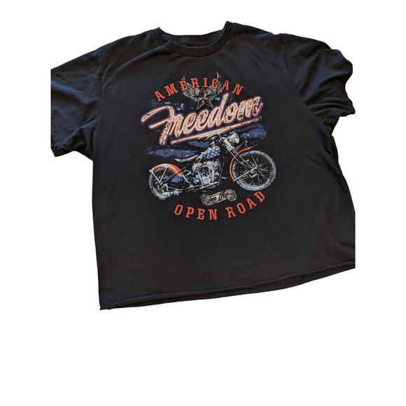Vintage American Freedom On The Open Road Celebrate Patriotic Womens XL Biker - Picture 3 of 12